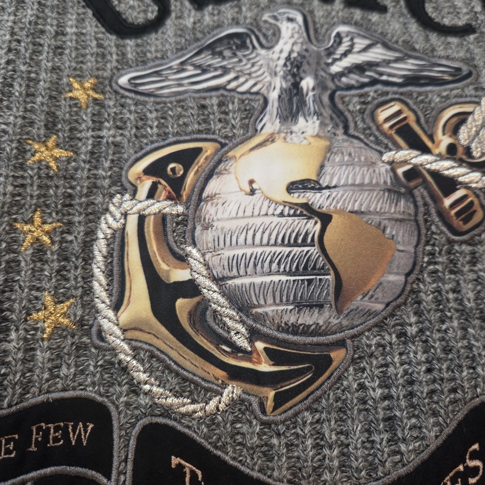 United states marine corp semper fi full zip Knit embroidered sweater XL NWT‎ - Picture 9 of 10